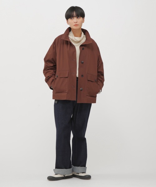 MHL.(エムエイチエル)の「WASHED COTTON PLAINWEAVE(ブルゾン・レディース・ブラック/ボルドー・1/2)」の6枚目の写真