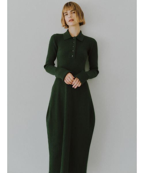 styling/（スタイリング）の「ヘンリーネックニットワンピース（ワンピース・レディース・ベージュ/ブラック/ダークグリーン・0/1）」の14枚目の写真