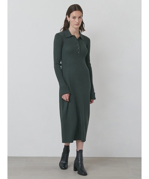 styling/（スタイリング）の「ヘンリーネックニットワンピース（ワンピース・レディース・ベージュ/ブラック/ダークグリーン・0/1）」の7枚目の写真