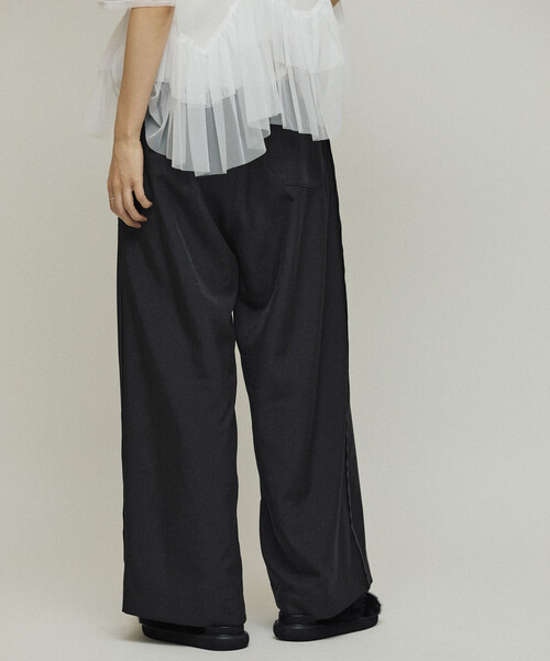 Firsthand(ファーストハンド)の「Firsthand/ファーストハンド フロントタック ワイドスラックスパンツ / ルーズシルエット(スラックス・レディース・ブラック/チャコールグレー・MEDIUM/SMALL)」の8枚目の写真
