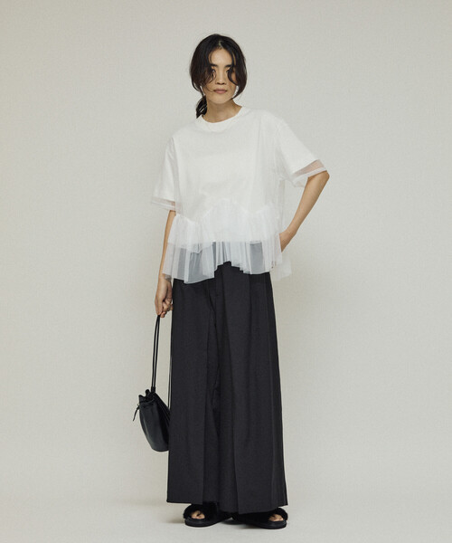 Firsthand(ファーストハンド)の「Firsthand/ファーストハンド フロントタック ワイドスラックスパンツ / ルーズシルエット(スラックス・レディース・ブラック/チャコールグレー・MEDIUM/SMALL)」の20枚目の写真