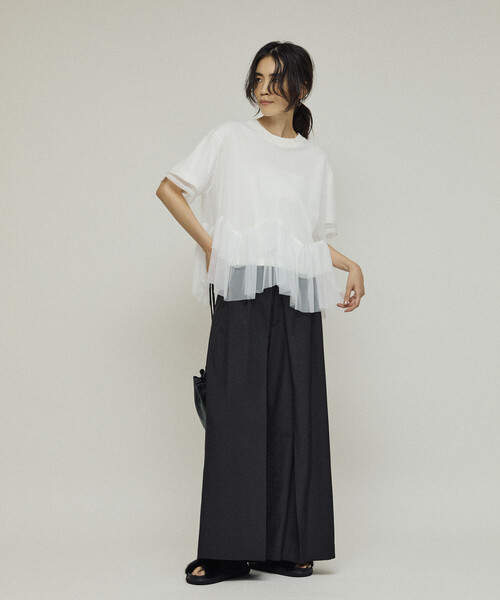 Firsthand(ファーストハンド)の「Firsthand/ファーストハンド フロントタック ワイドスラックスパンツ / ルーズシルエット(スラックス・レディース・ブラック/チャコールグレー・MEDIUM/SMALL)」の21枚目の写真