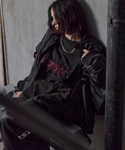 ERAR(エラー)の「【ERAR】ジップアーム2wayハイギミックキルティング中綿MA-1ブルゾン(MA-1・メンズ・ブラック/ワイン・S/M/L/XL)」の9枚目の写真