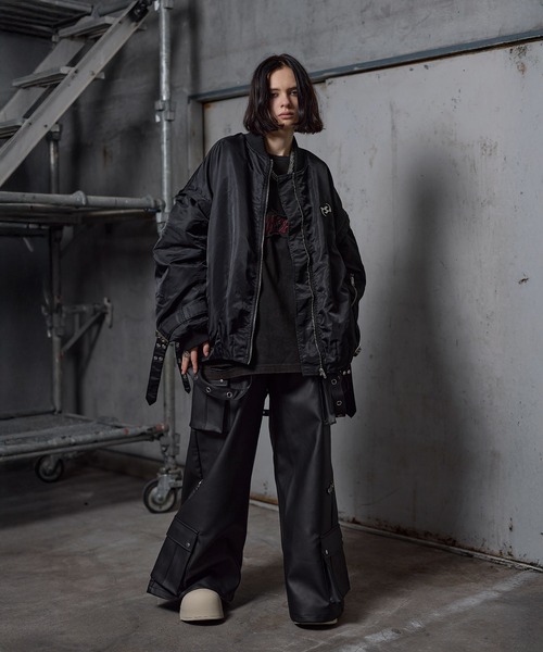 ERAR(エラー)の「【ERAR】ジップアーム2wayハイギミックキルティング中綿MA-1ブルゾン(MA-1・メンズ・ブラック/ワイン・S/M/L/XL)」の11枚目の写真