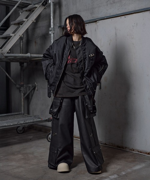 ERAR(エラー)の「【ERAR】ジップアーム2wayハイギミックキルティング中綿MA-1ブルゾン(MA-1・メンズ・ブラック/ワイン・S/M/L/XL)」の12枚目の写真