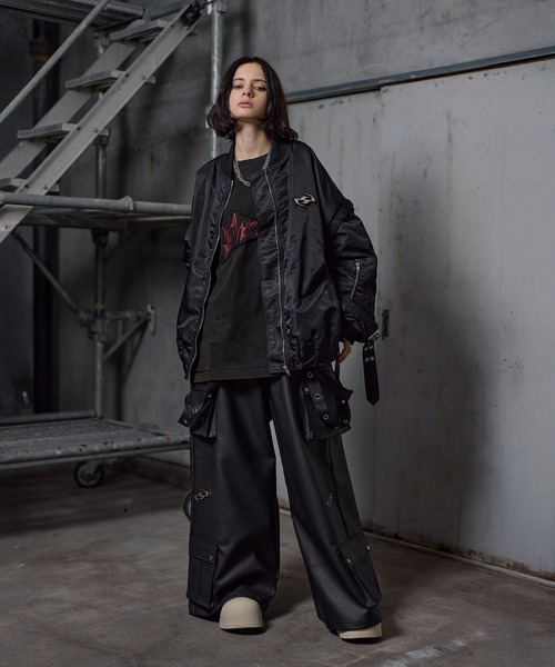 ERAR(エラー)の「【ERAR】ジップアーム2wayハイギミックキルティング中綿MA-1ブルゾン(MA-1・メンズ・ブラック/ワイン・S/M/L/XL)」の13枚目の写真