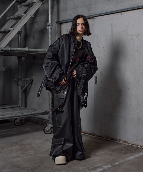 ERAR(エラー)の「【ERAR】ジップアーム2wayハイギミックキルティング中綿MA-1ブルゾン(MA-1・メンズ・ブラック/ワイン・S/M/L/XL)」の14枚目の写真