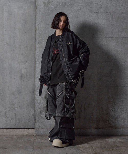 ERAR(エラー)の「【ERAR】ジップアーム2wayハイギミックキルティング中綿MA-1ブルゾン(MA-1・メンズ・ブラック/ワイン・S/M/L/XL)」の15枚目の写真