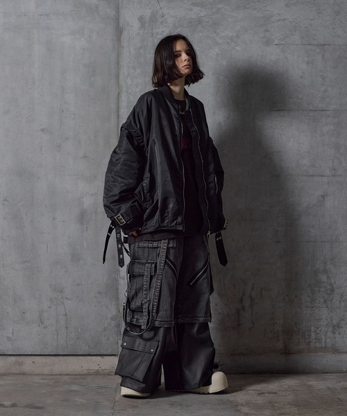 ERAR(エラー)の「【ERAR】ジップアーム2wayハイギミックキルティング中綿MA-1ブルゾン(MA-1・メンズ・ブラック/ワイン・S/M/L/XL)」の16枚目の写真