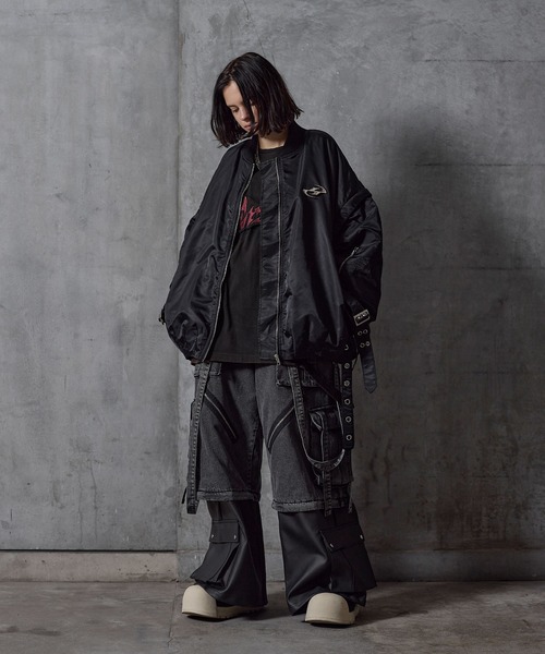 ERAR(エラー)の「【ERAR】ジップアーム2wayハイギミックキルティング中綿MA-1ブルゾン(MA-1・メンズ・ブラック/ワイン・S/M/L/XL)」の17枚目の写真