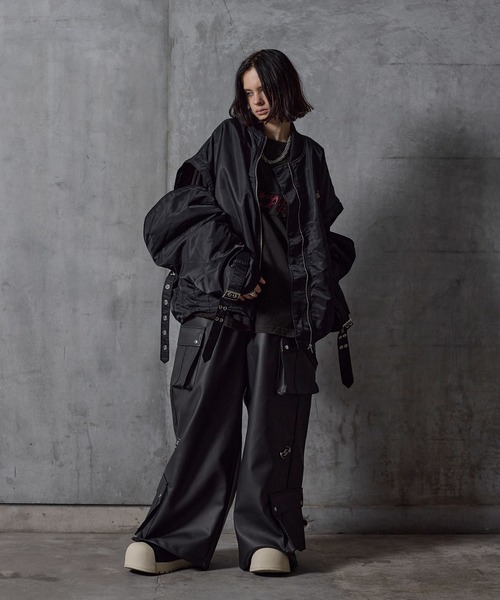 ERAR(エラー)の「【ERAR】ジップアーム2wayハイギミックキルティング中綿MA-1ブルゾン(MA-1・メンズ・ブラック/ワイン・S/M/L/XL)」の19枚目の写真