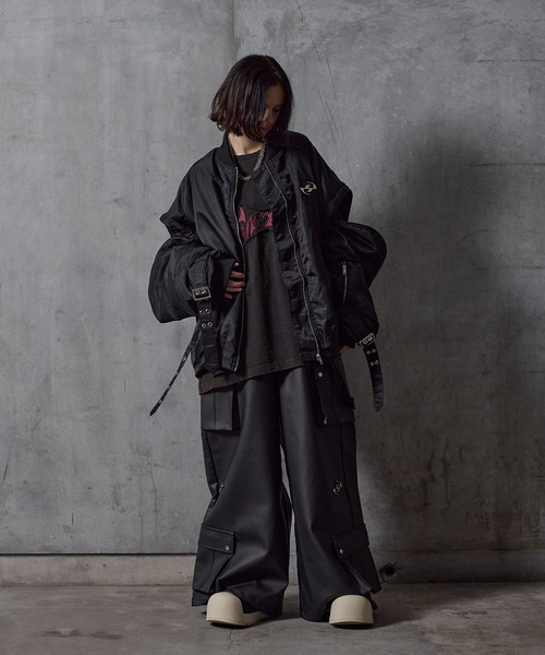 ERAR(エラー)の「【ERAR】ジップアーム2wayハイギミックキルティング中綿MA-1ブルゾン(MA-1・メンズ・ブラック/ワイン・S/M/L/XL)」の20枚目の写真