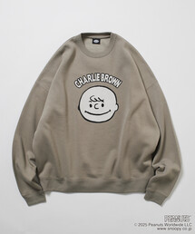 FREAK'S STORE(フリークスストア)の限定展開 PEANUTS/ピーナッツ 別注 プリント クルーネックスウェット / Charlie Face(スウェット)