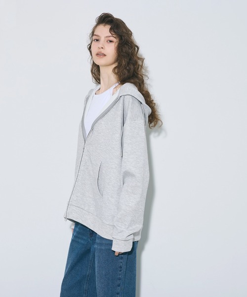 coca（coca）（コカ）の「ベーシックソフトジャージーBIGZIPパーカー　速乾/シワ防止（パーカー・メンズ・ブラック/グレー・S/XL/M/L）」の9枚目の写真