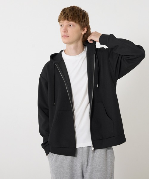 coca（coca）（コカ）の「ベーシックソフトジャージーBIGZIPパーカー　速乾/シワ防止（パーカー・メンズ・ブラック/グレー・S/XL/M/L）」の12枚目の写真