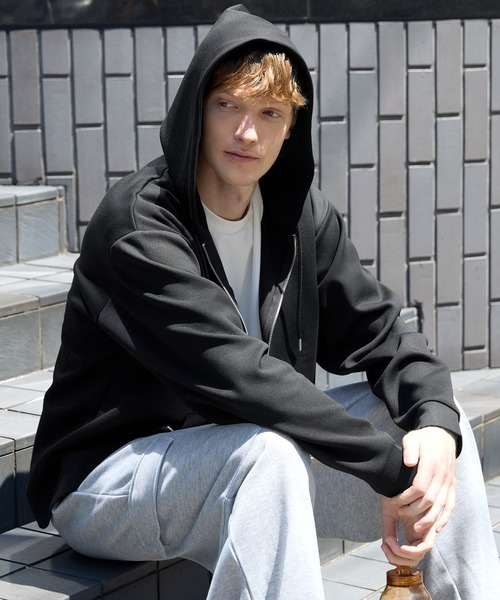 coca（coca）（コカ）の「ベーシックソフトジャージーBIGZIPパーカー　速乾/シワ防止（パーカー・メンズ・ブラック/グレー・S/XL/M/L）」の21枚目の写真