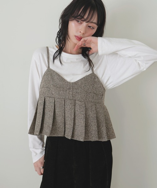 ツイードプリーツビスチェ（キャミソール）｜LIAN（リアン）の
