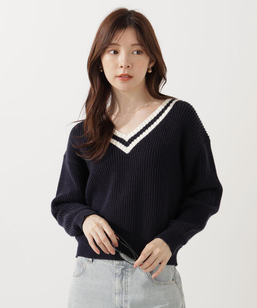 PROPORTION BODY DRESSING(プロポーションボディドレッシング)の「チルデンニット / 1215270027(ニット/セーター・レディース・ネイビー/グレー系その他・FREE)」の15枚目の写真