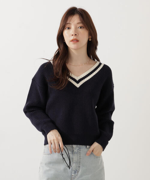 PROPORTION BODY DRESSING(プロポーションボディドレッシング)の「チルデンニット / 1215270027(ニット/セーター・レディース・ネイビー/グレー系その他・FREE)」の18枚目の写真