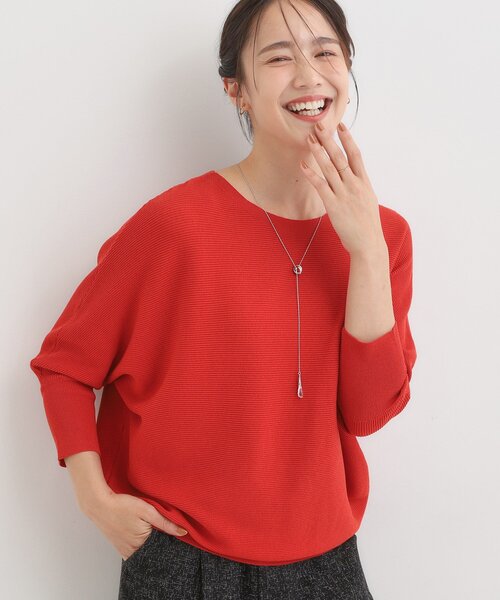 DRESKIP（ドレスキップ）の「【洗える/毛玉になりにくい/UV】 ガータードルマン 7分袖ニット（ニット/セーター・レディース・ブルー/ブラック/ダークブラウン/ボルドー/マスタード/ベージュ・00）」の6枚目の写真