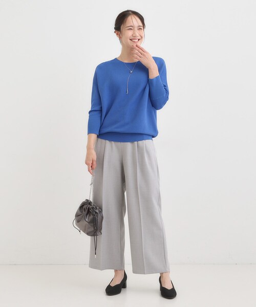 DRESKIP（ドレスキップ）の「【洗える/毛玉になりにくい/UV】 ガータードルマン 7分袖ニット（ニット/セーター・レディース・ブルー/ブラック/ダークブラウン/ボルドー/マスタード/ベージュ・00）」の18枚目の写真