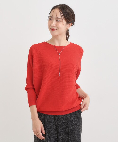 DRESKIP（ドレスキップ）の「【洗える/毛玉になりにくい/UV】 ガータードルマン 7分袖ニット（ニット/セーター・レディース・ブルー/ブラック/ダークブラウン/ボルドー/マスタード/ベージュ・00）」の20枚目の写真