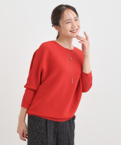 DRESKIP（ドレスキップ）の「【洗える/毛玉になりにくい/UV】 ガータードルマン 7分袖ニット（ニット/セーター・レディース・ブルー/ブラック/ダークブラウン/ボルドー/マスタード/ベージュ・00）」の21枚目の写真