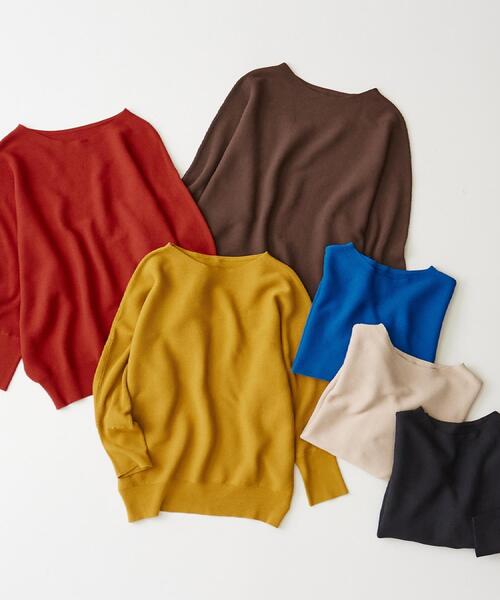 DRESKIP（ドレスキップ）の「【洗える/毛玉になりにくい/UV】 ガータードルマン 7分袖ニット（ニット/セーター・レディース・ブルー/ブラック/ダークブラウン/ボルドー/マスタード/ベージュ・00）」の11枚目の写真