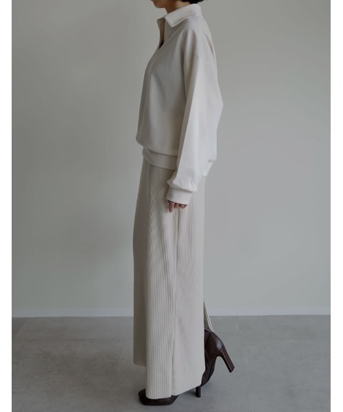 Re:EDIT（リエディ）の「[2025AW COLLECTION][イージーケア]ライトダンボールスキッパーポロプルオーバー（パーカー・レディース・ブラック/アイボリー/グレー・MEDIUM/LARGE）」の20枚目の写真