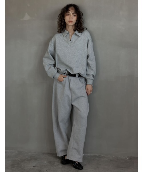 Re:EDIT（リエディ）の「[2025AW COLLECTION][イージーケア]ライトダンボールスキッパーポロプルオーバー（パーカー・レディース・ブラック/アイボリー/グレー・MEDIUM/LARGE）」の10枚目の写真