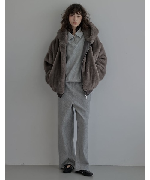 Re:EDIT（リエディ）の「[2025AW COLLECTION][イージーケア]ライトダンボールスキッパーポロプルオーバー（パーカー・レディース・ブラック/アイボリー/グレー・MEDIUM/LARGE）」の16枚目の写真