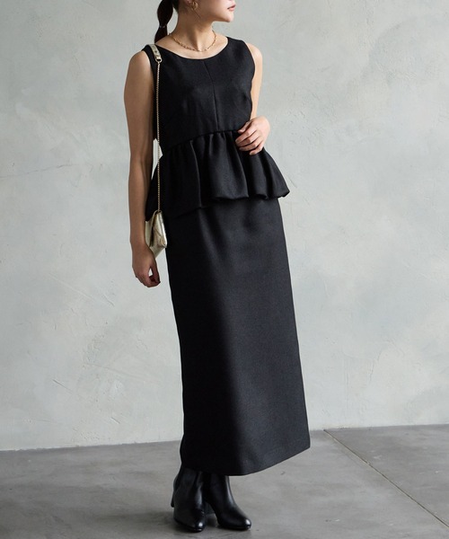 ペプラムタイトラインパーティードレス 結婚式 お呼ばれ ドレス