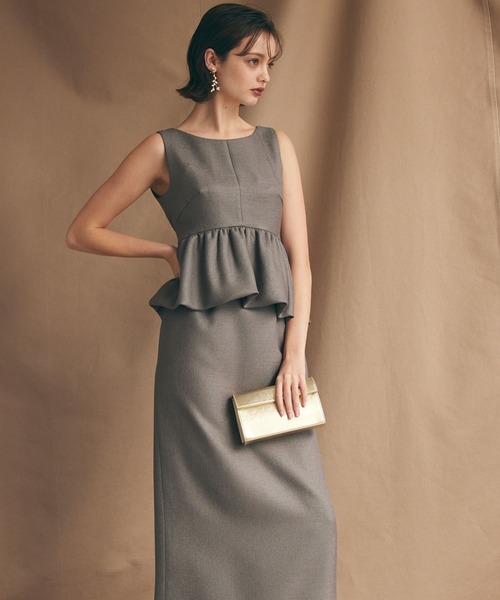 ペプラムタイトラインパーティードレス 結婚式 お呼ばれ ドレス