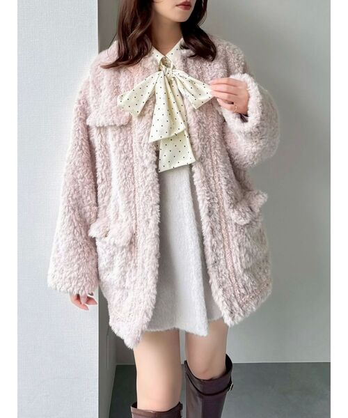 【新品未使用・完売商品】dazzlin ダズリン　ボアフレンチブルゾン　ピンク 98468005_26_d_500.jpg