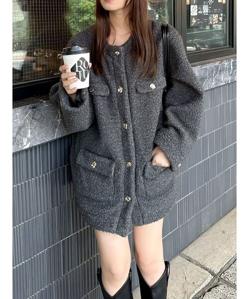 ボアフレンチブルゾン オフホワイト ダズリン dazzlin ボアフレンチブルゾン （オフホワイト