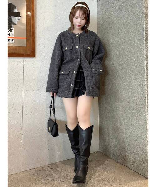 【翌日発送】dazzlin ボアフレンチブルゾン ボアフレンチブルゾン（ブルゾン）｜dazzlin（ダズリン）の