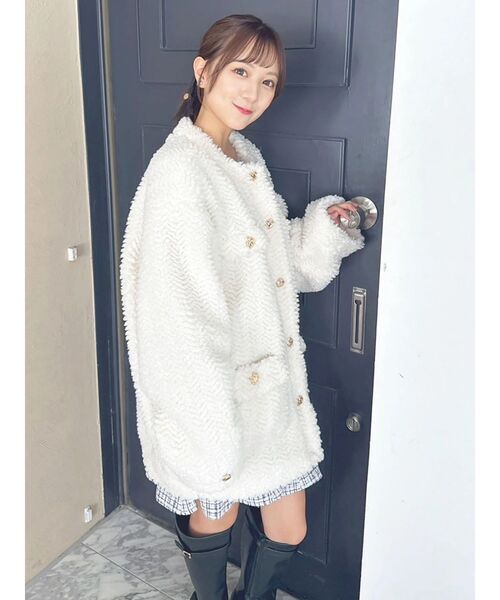 dazzlin ボアフレンチブルゾン Freeサイズ ダズリン dazzlin ボアフレンチブルゾン （パープル） -ファッション