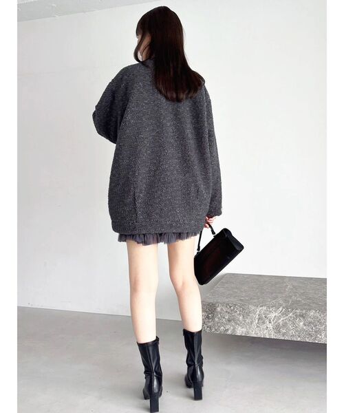 dazzlin（ダズリン）の「ボアフレンチブルゾン（ブルゾン・レディース・レッド/ピンク/オフホワイト/チャコールグレー・FREE）」の9枚目の写真