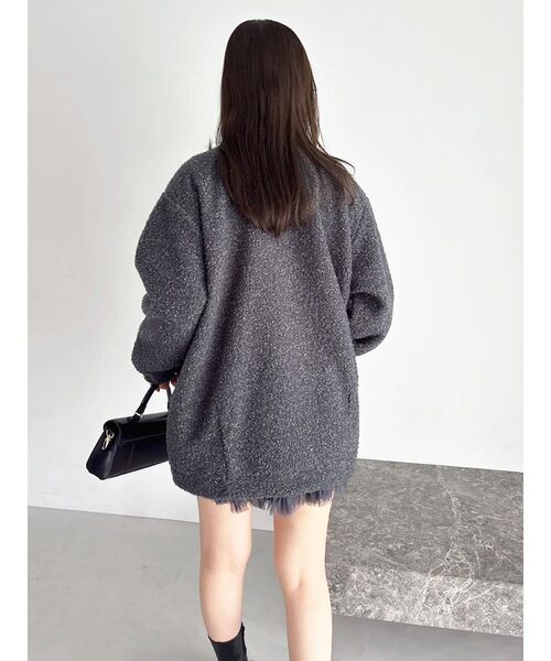 dazzlin（ダズリン）の「ボアフレンチブルゾン（ブルゾン・レディース・レッド/ピンク/オフホワイト/チャコールグレー・FREE）」の11枚目の写真