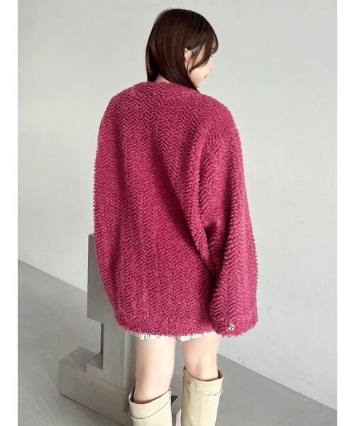 dazzlin（ダズリン）の「ボアフレンチブルゾン（ブルゾン・レディース・レッド/ピンク/オフホワイト/チャコールグレー・FREE）」の18枚目の写真