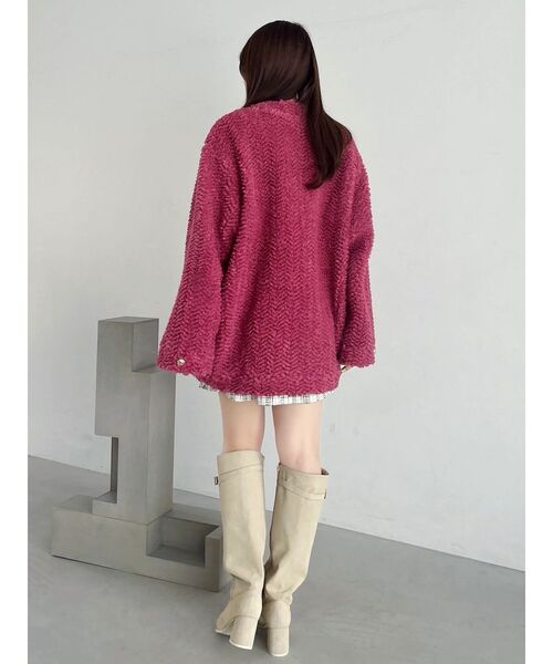 dazzlin（ダズリン）の「ボアフレンチブルゾン（ブルゾン・レディース・レッド/ピンク/オフホワイト/チャコールグレー・FREE）」の22枚目の写真