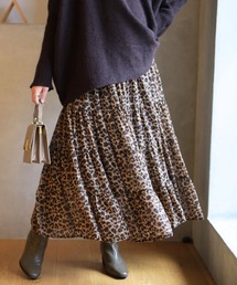 Ehre style | シフォンが上品軽やかに印象残す レオパードスカート(スカート)