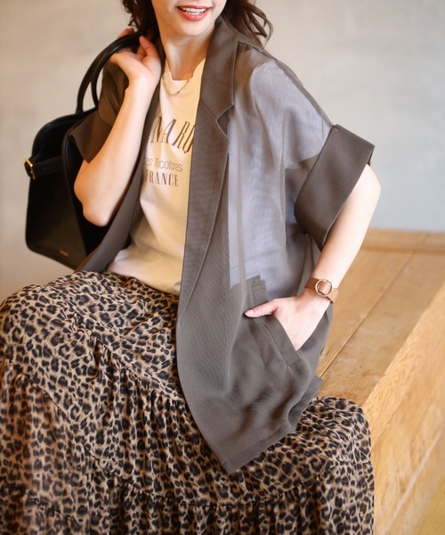 Ehre style（エーレスタイル）の「シフォンが上品軽やかに印象残す レオパードスカート（スカート・レディース・ブラウン・FREE）」の10枚目の写真