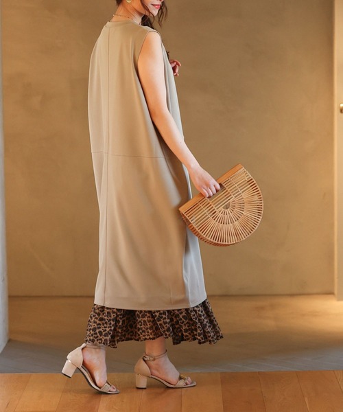 Ehre style（エーレスタイル）の「シフォンが上品軽やかに印象残す レオパードスカート（スカート・レディース・ブラウン・FREE）」の11枚目の写真