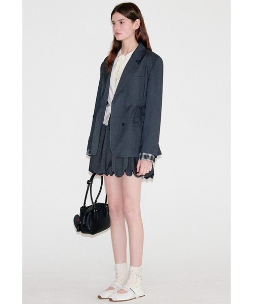 Fano Studios（ファノ ストゥディオズ）の「リボンデザイン テーラードジャケット FQ25W103【Fano Studios】【202AW】（テーラードジャケット・レディース・チャコール・M/S）」の9枚目の写真