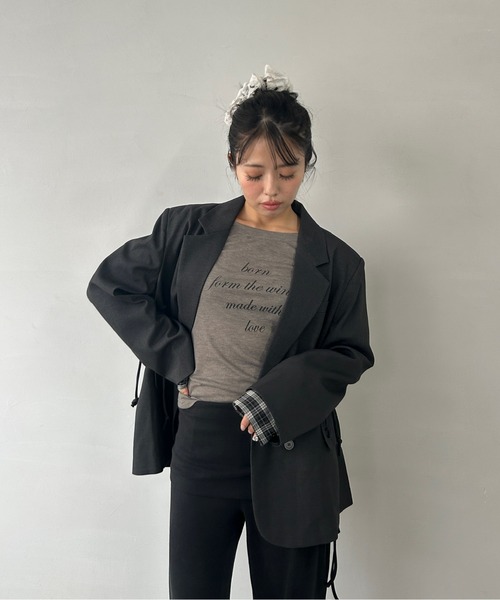 Fano Studios（ファノ ストゥディオズ）の「リボンデザイン テーラードジャケット FQ25W103【Fano Studios】【202AW】（テーラードジャケット・レディース・チャコール・M/S）」の22枚目の写真