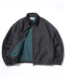 MRU（エムアールユー）の「2026SS MRU/エムアールユー オーバーサイズ T/Cツイル デニム ストライプ 襟コーデュロイ ダブルジップ ハンティングジャケット スイングトップ ライトブルゾン（ブルゾン）」