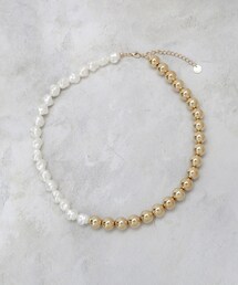 OPAQUE.CLIP | メタル×フェイクパール ショートネックレス(ネックレス)