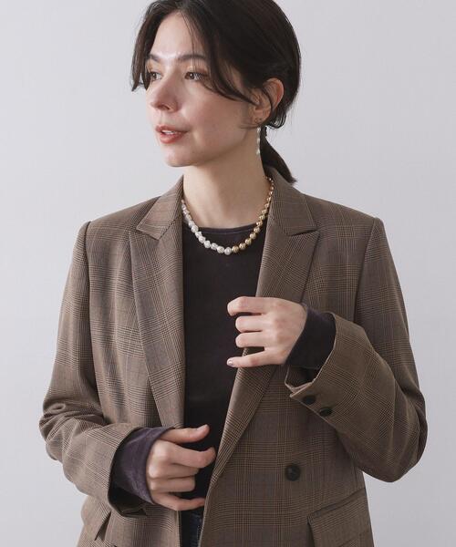 OPAQUE.CLIP（オペークドットクリップ）の「メタル×フェイクパール ショートネックレス（ネックレス・レディース・ゴールド系/オフホワイト/シルバー系・00）」の8枚目の写真