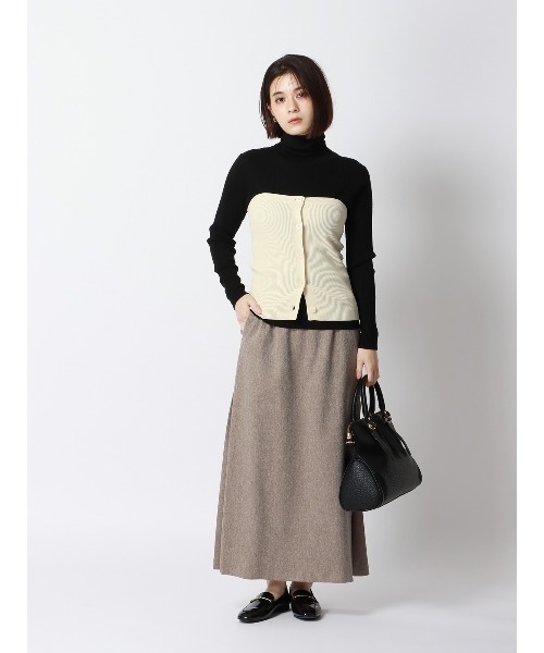 SUIT SQUARE(スーツスクエア)の「CHANTOWA クルーネックシアーニット 長袖 ウォッシャブル ベアトップ付き(Tシャツ/カットソー・レディース・ホワイト系/ブラック系・38(9号))」の13枚目の写真